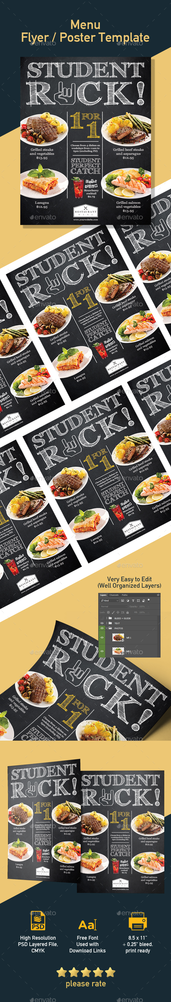 Restaurant Promotion Template for Poster / Flyer