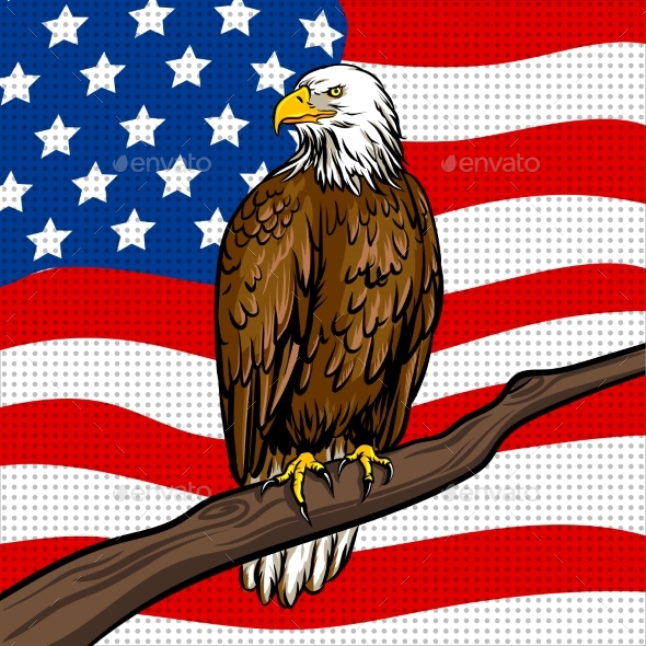 American Eagle Pop Art Style Vector Illustration