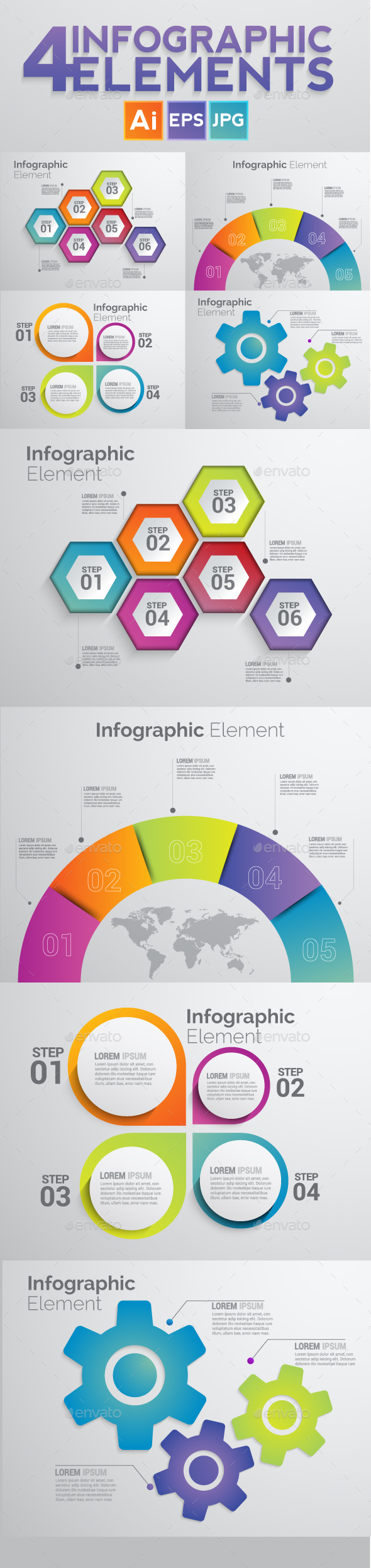 Set of 4 Infographic Elements Templates