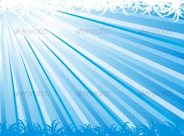 Blue abstract ray vector background - Backgrounds Decorative