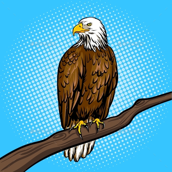 Eagle Bird Pop Art Style Vector Illustration