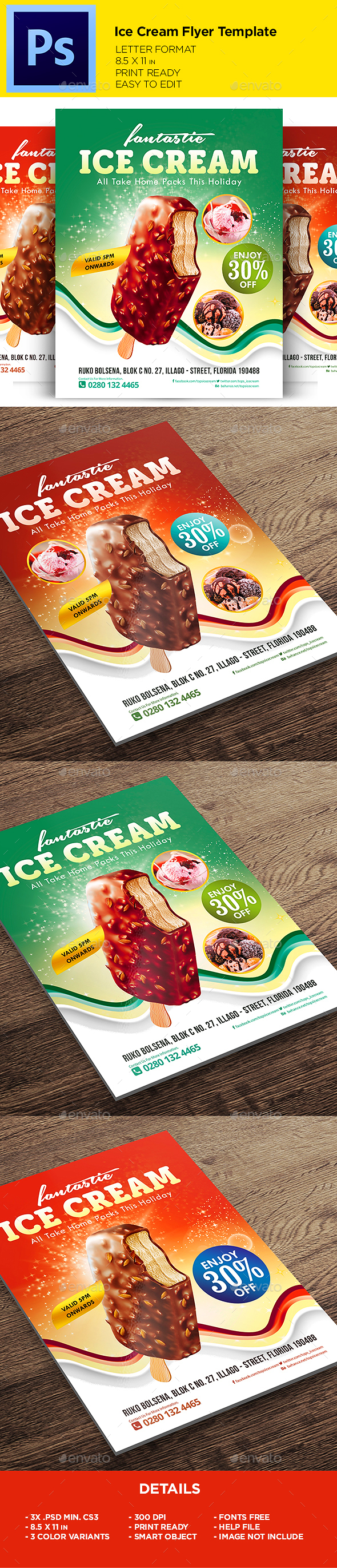 Ice Cream Flyer - Promotion Flyer Template