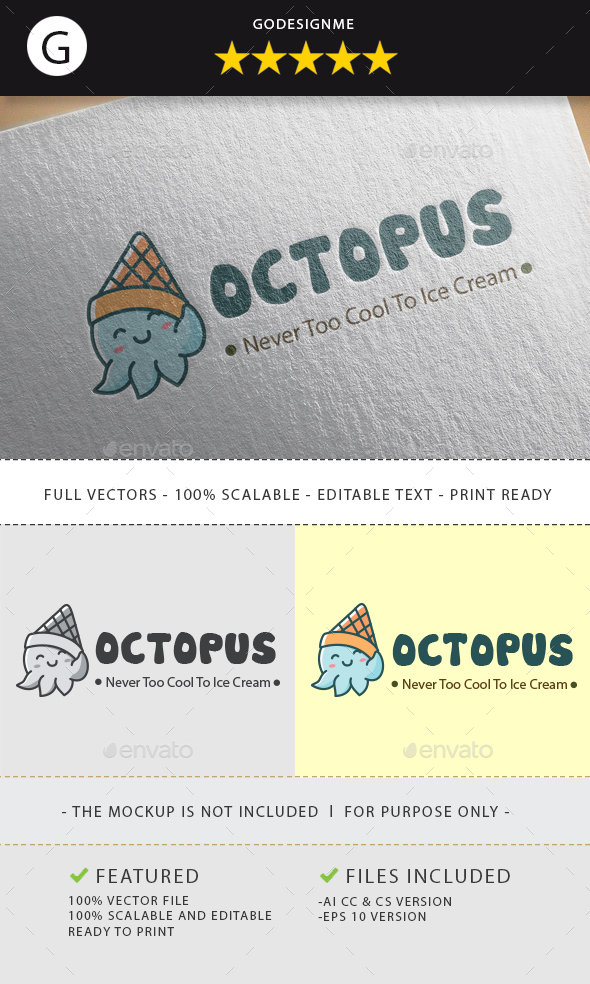 Octopus Ice Cream Logo