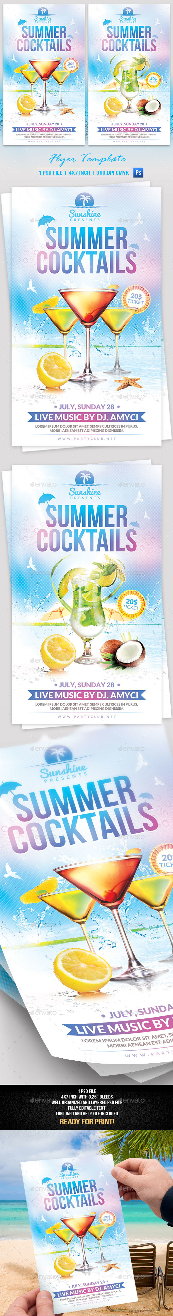 Summer Cocktails Flyer Template