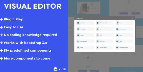 Visual editor - A drupal 8.x page builder