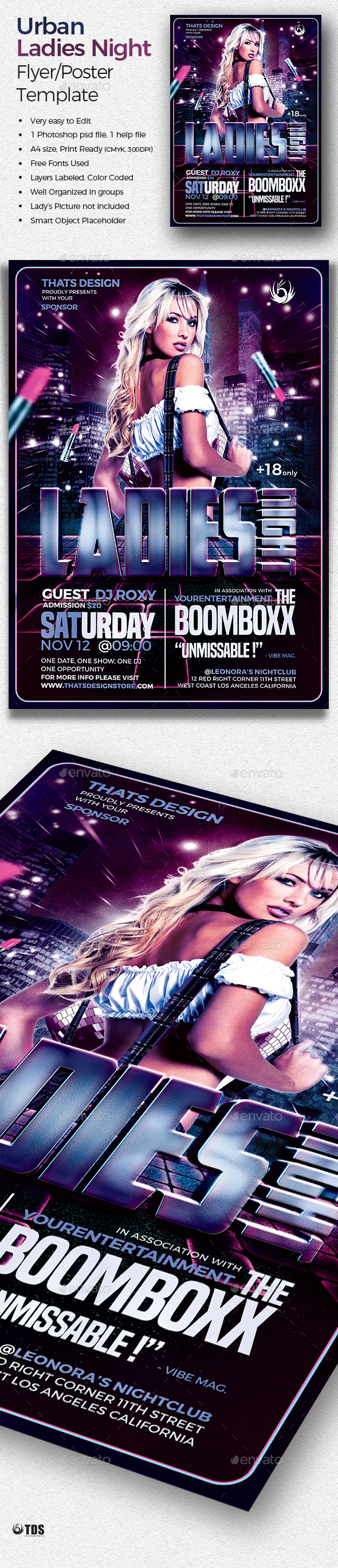 Urban Ladies Night Flyer Template