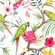 Watercolor Tropical Floral Pattern