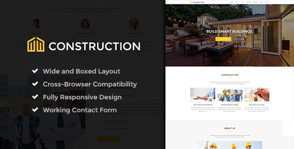 Introductory Price, 60% OFF â $29 in this week, limited time offer, HURRY UP! Construction is a business theme designed specifically for const