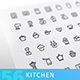 Kitchen Line Icons Set