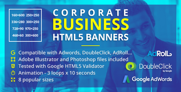 Corporate Business Banners - Animated HTML5 Banner Ads (GWD)