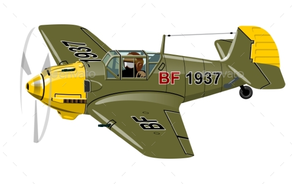 Cartoon Retro Fighter Plane