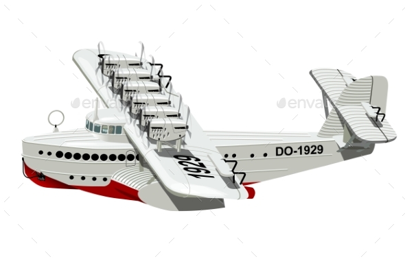 Cartoon Retro Sea Plane