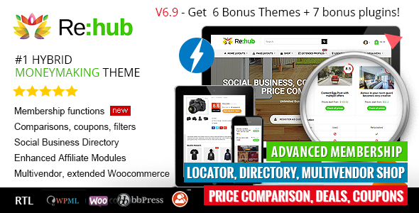 REHub - Price Comparison, Affiliate Marketing, Multi Vendor Store, Community Theme