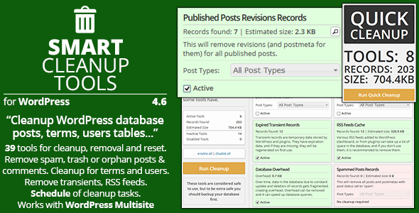 Smart Cleanup Tools - CodeCanyon Item for Sale