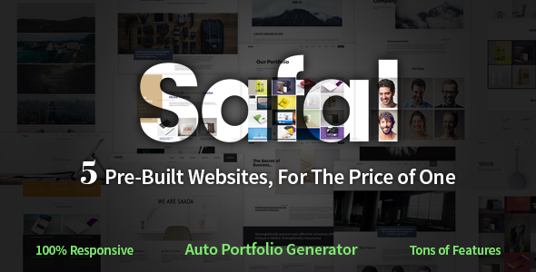 Safal: 5-in-1 Responsive Multipurpose Adobe Muse Theme