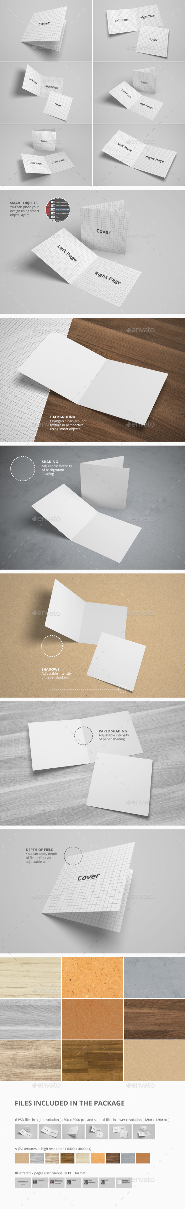 Bifold Brochure / Invitation / Greeting Card Mock-Up