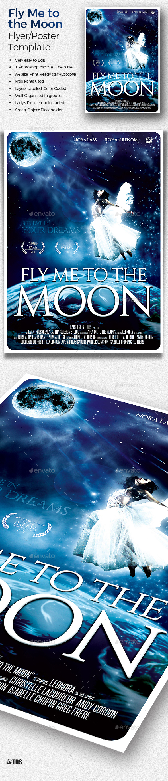 Fly Me to the Moon Movie Poster Template