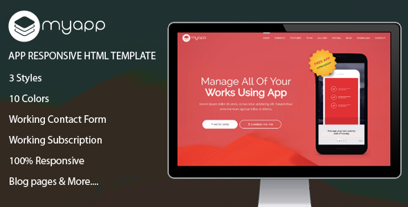 MyApp - App Responsive HTML Template
