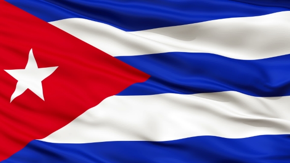Waving National Flag of Cuba