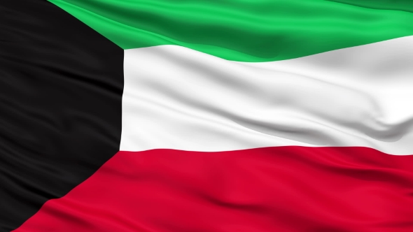 Waving National Flag of Kuwait