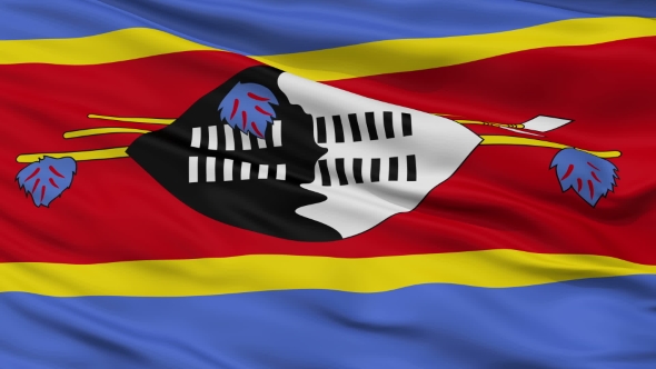 Waving National Flag of Swaziland