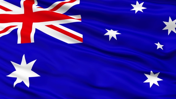 Waving National Flag of Australia