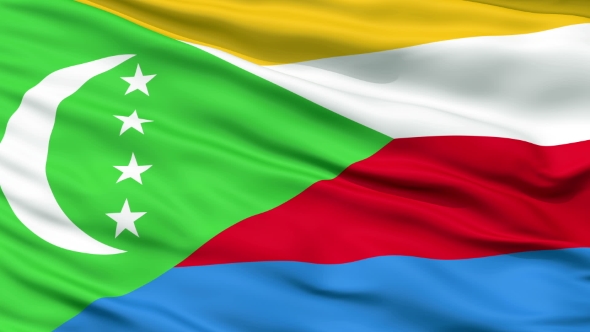 Waving National Flag of Comoros