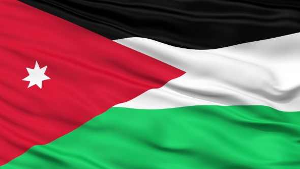 Waving National Flag of Jordan
