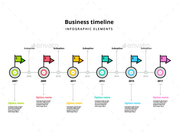 Timeline infographic elements template