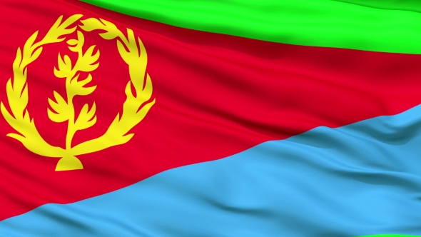 Waving National Flag of Eritrea