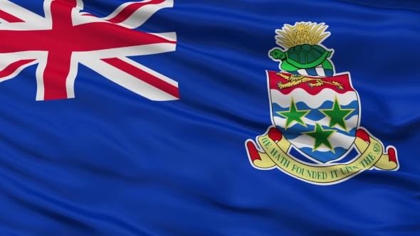 Waving National Flag of Cayman Islands