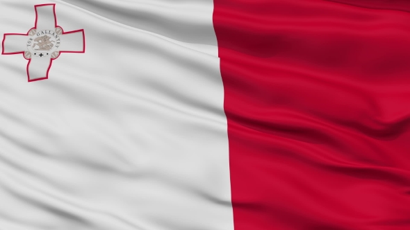 Waving National Flag of Malta