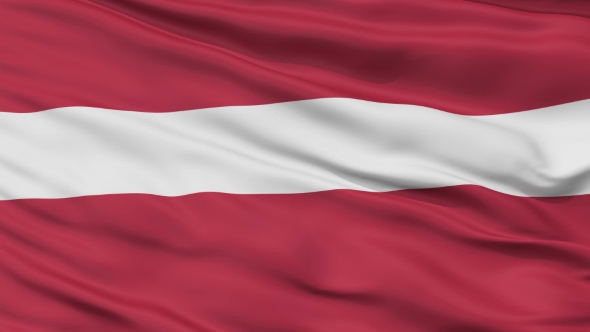 Waving National Flag of Latvia
