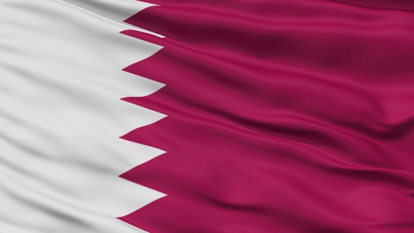 Waving National Flag of Qatar