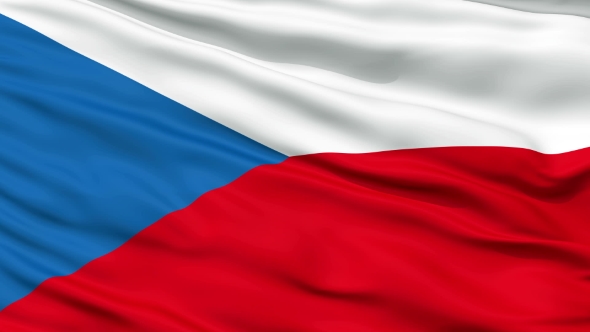 Waving National Flag of Czech Republic