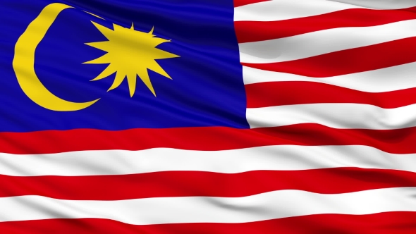 Waving National Flag of Malaysia