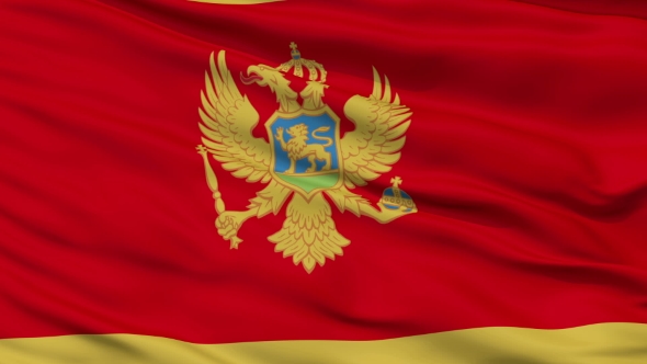 Waving National Flag of Montenegro