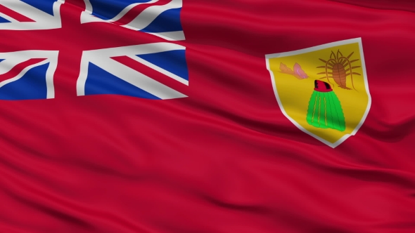 Waving National Flag of Turks and Caicos Islands