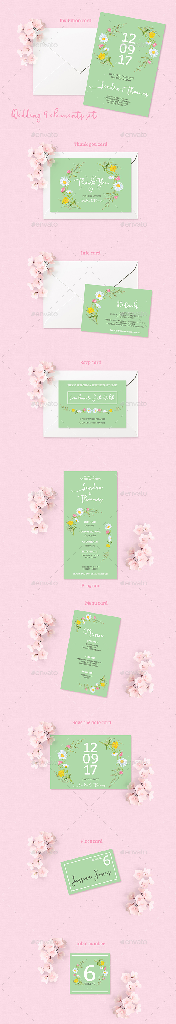 Summer Wedding Invitation Set