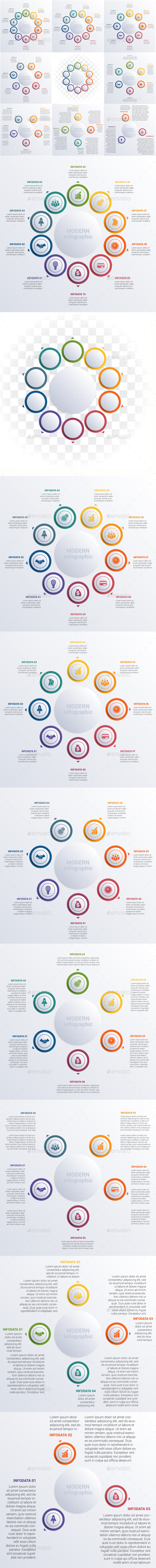 Modern Infographic diagram business steps for 3,4,5,6,7,8,9,10 options.