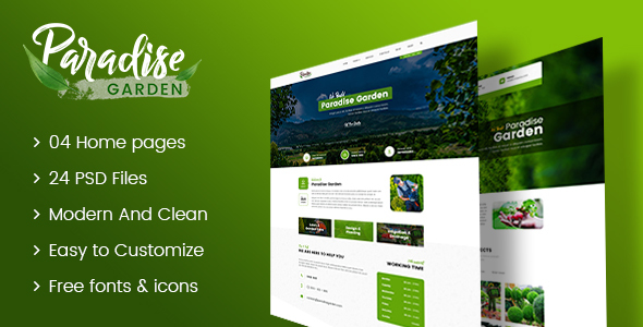 Paradise Garden - Gardening and Landscaping PSD Template