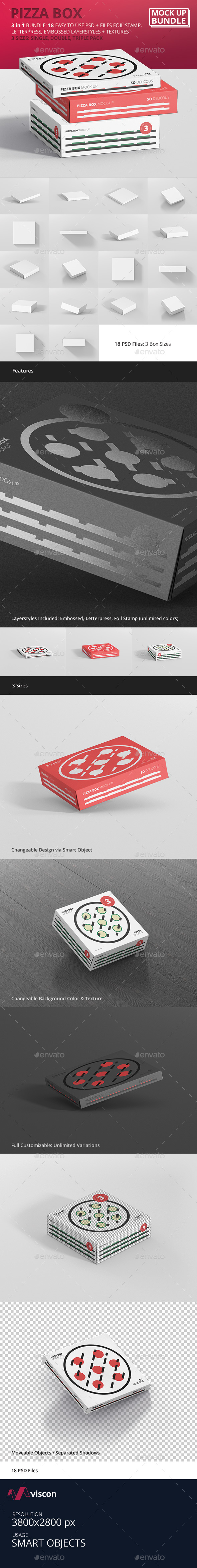 Pizza Box Mockup Bundle