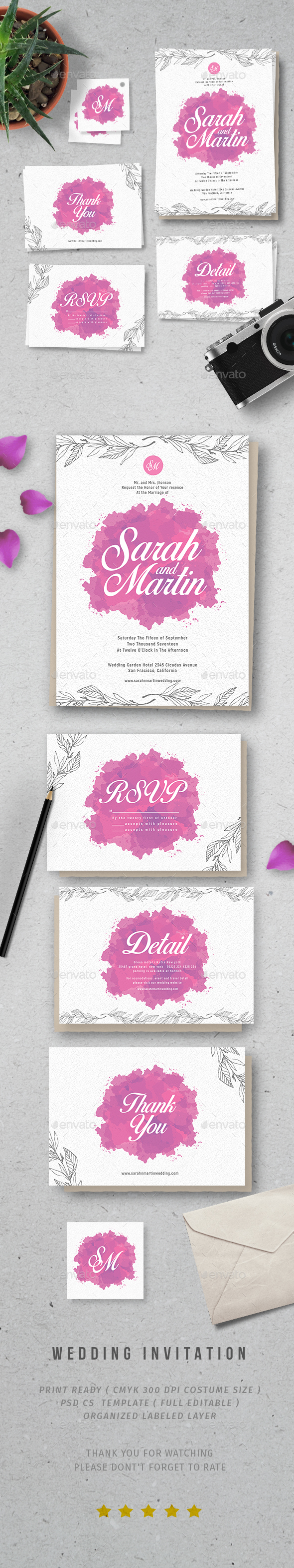 Watercolor Wedding Invitation