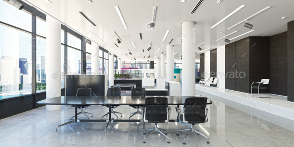 3d Render Office Workspace