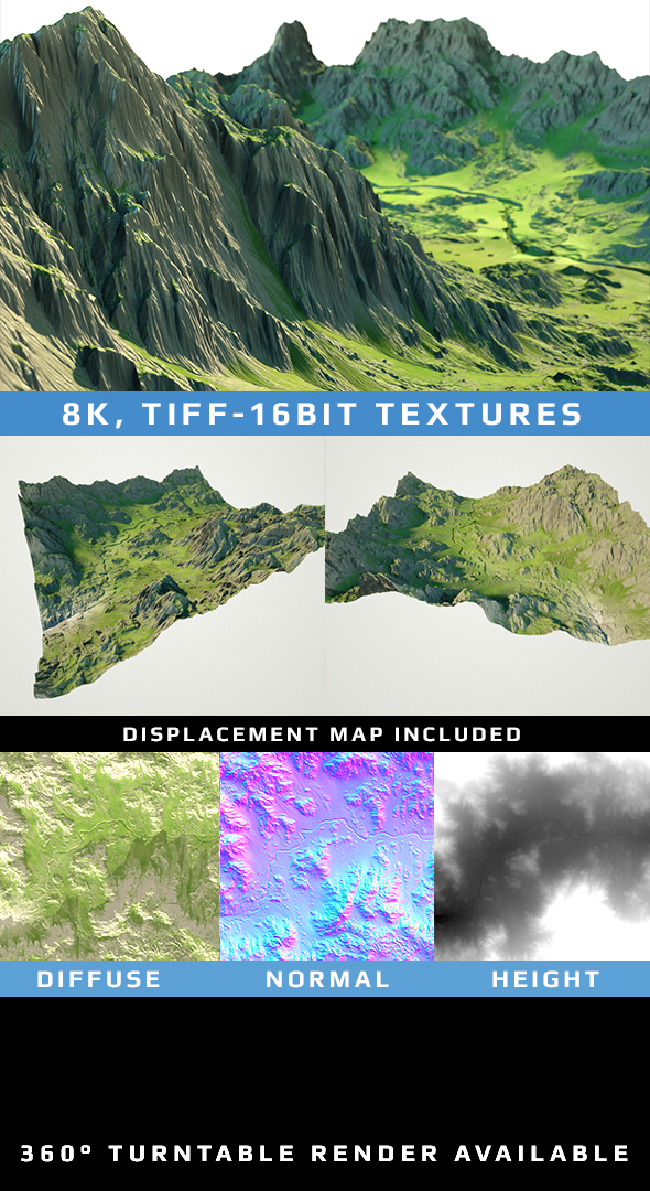 Valley, Landscape, Scenery // 8K Textures