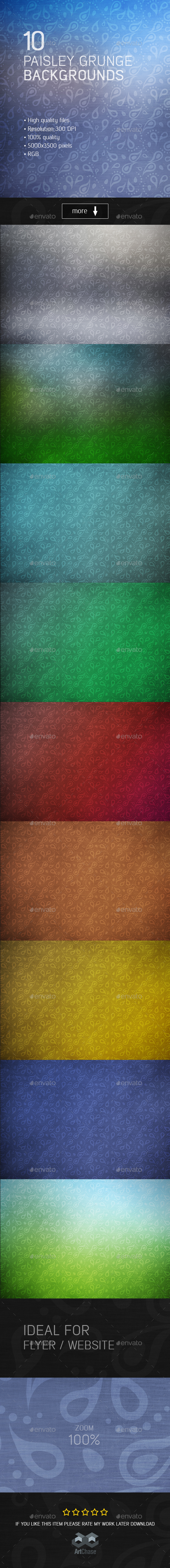 10 Paisley Grunge Backgrounds