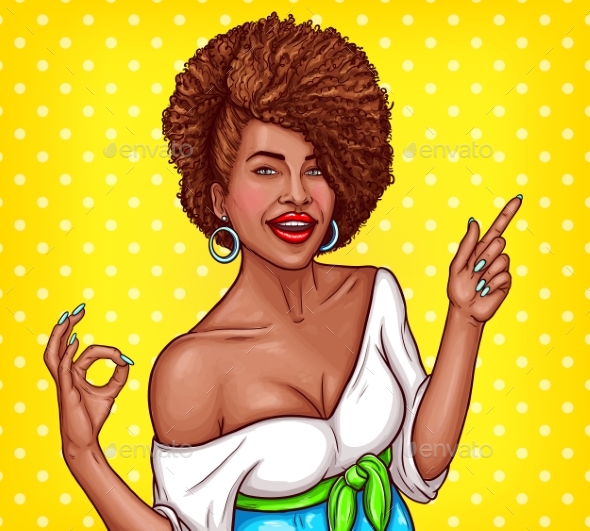 Vector Pop Art Illustration of a Woman