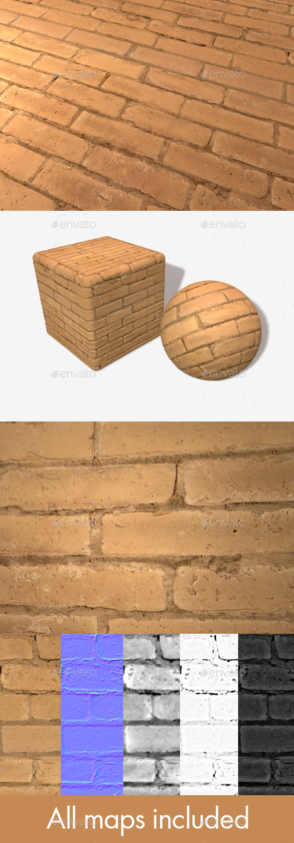 Painted Orange Bricks Seamless Texture