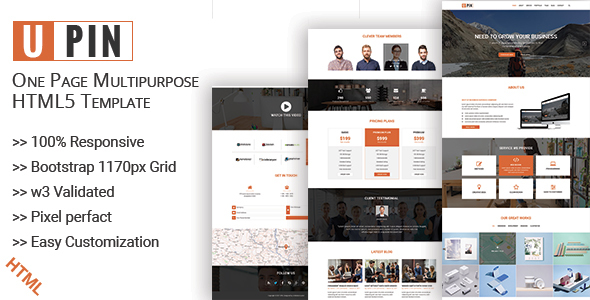 UPIN - One Page Multipurpose html5 Template