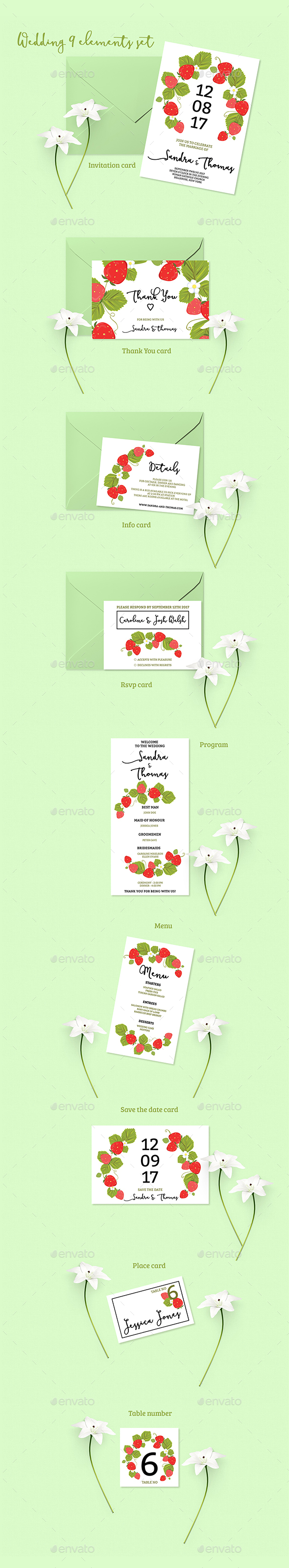 Summer Wedding Invitation Set